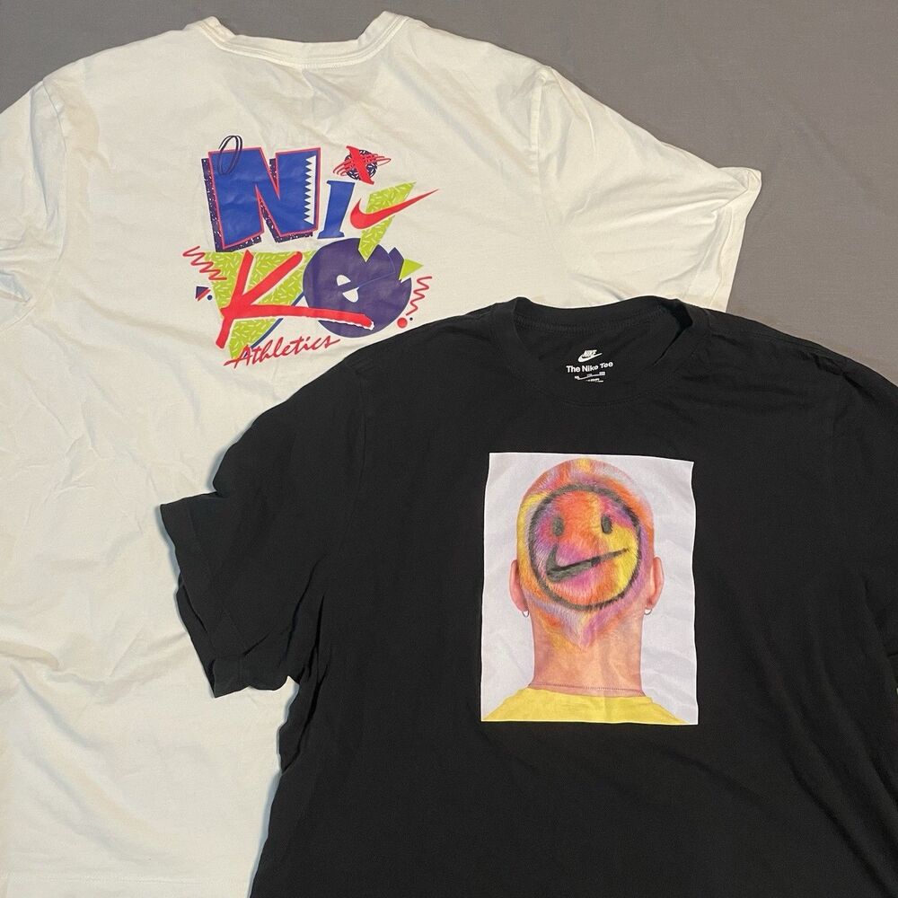 Lot Of 2 The Nike Tee Shirts Mens 2XL J. Balvin Nike Athletic Black And White